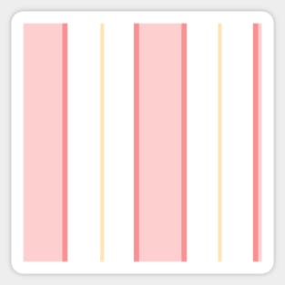 Pattern of white and pastel pink vertical regency stripes Sticker